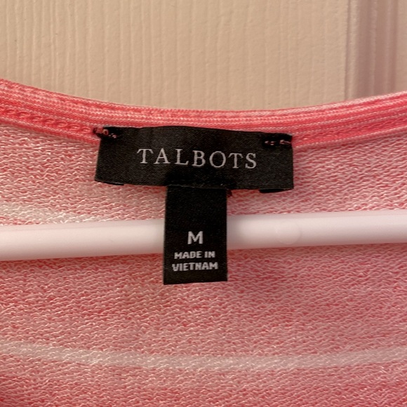 Talbots Dress Sleeveless Tie at Waist Casual Beach Pink White Stripe WM SZ M - Picture 10 of 11